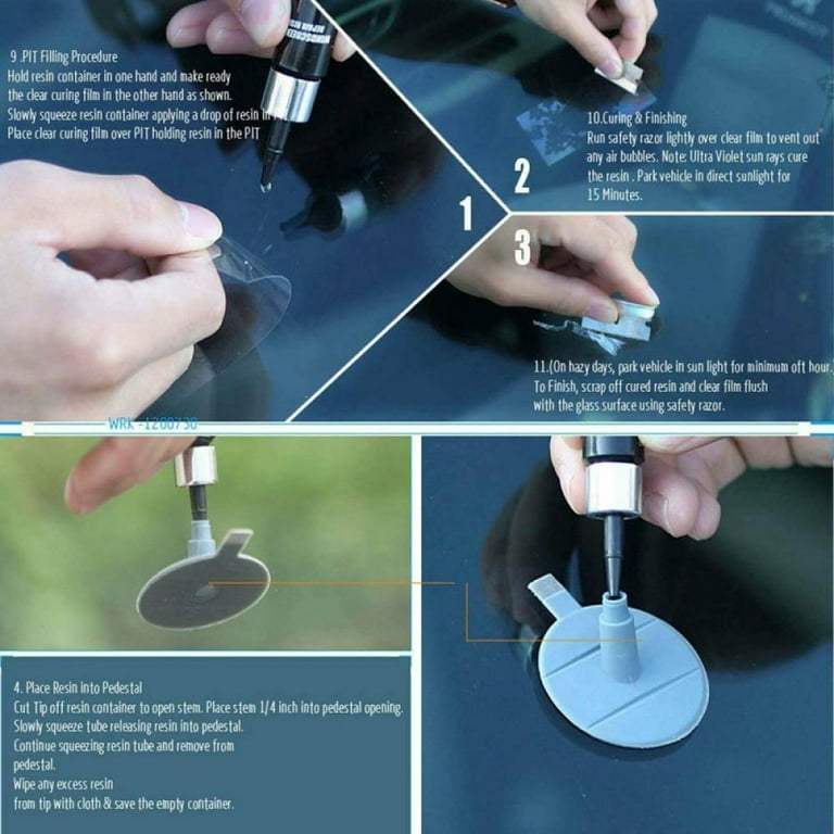 Car Window Repair Fluid Cracked Glass Scratch Repair Kit Windshield Repair  Liquid for Car Auto Window Glasss Crack Restore Tool 