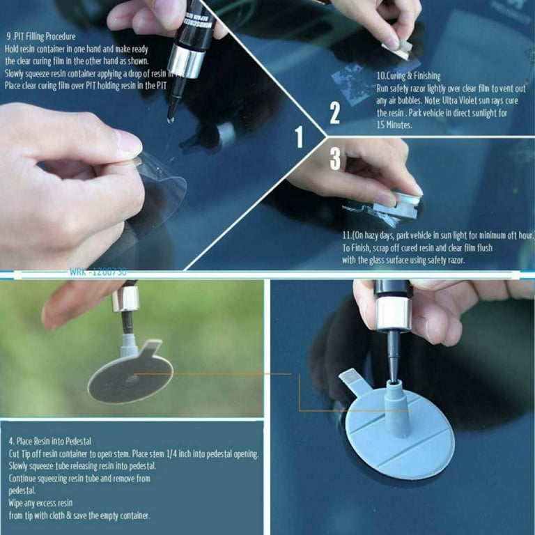 Amazing Fashion Windshield Repair Kit Cracked Glass Repair Kit to Fix Auto Glass Windshield Crack Chip Scratch