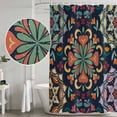 thumbnail image 5 of Vintage Flower Shower Curtain, Waterproof Shower Curtains for Bathroom, Boho Abstract Colorful Ethnic Floral Washable Fabric Bathtub Curtain Set Bath Decor with 12 Hooks Standard 72"x72", 5 of 8