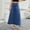 Dark Blue, variant on Sentmoon Mini Jean Skirt Plus Size High Waist Boho Denim Mini Skirts with Pockets Flowy Pleated Beach Solid Color Loose Breathable Womens Skirts Fall Trendy Winter for Party S