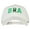 White, variant on Brazil BRA Flag Embroidered Washed Cotton Twill Cap - Dk Green OSFM
