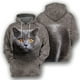 thumbnail image 2 of Sudadera con capucha con estampado de gato bonito para hombres, sudadera con estampado 3D de animales domésticos, suéteres casuales de calle para niños, camisetas de manga larga de gran tamaño, 2 of 5