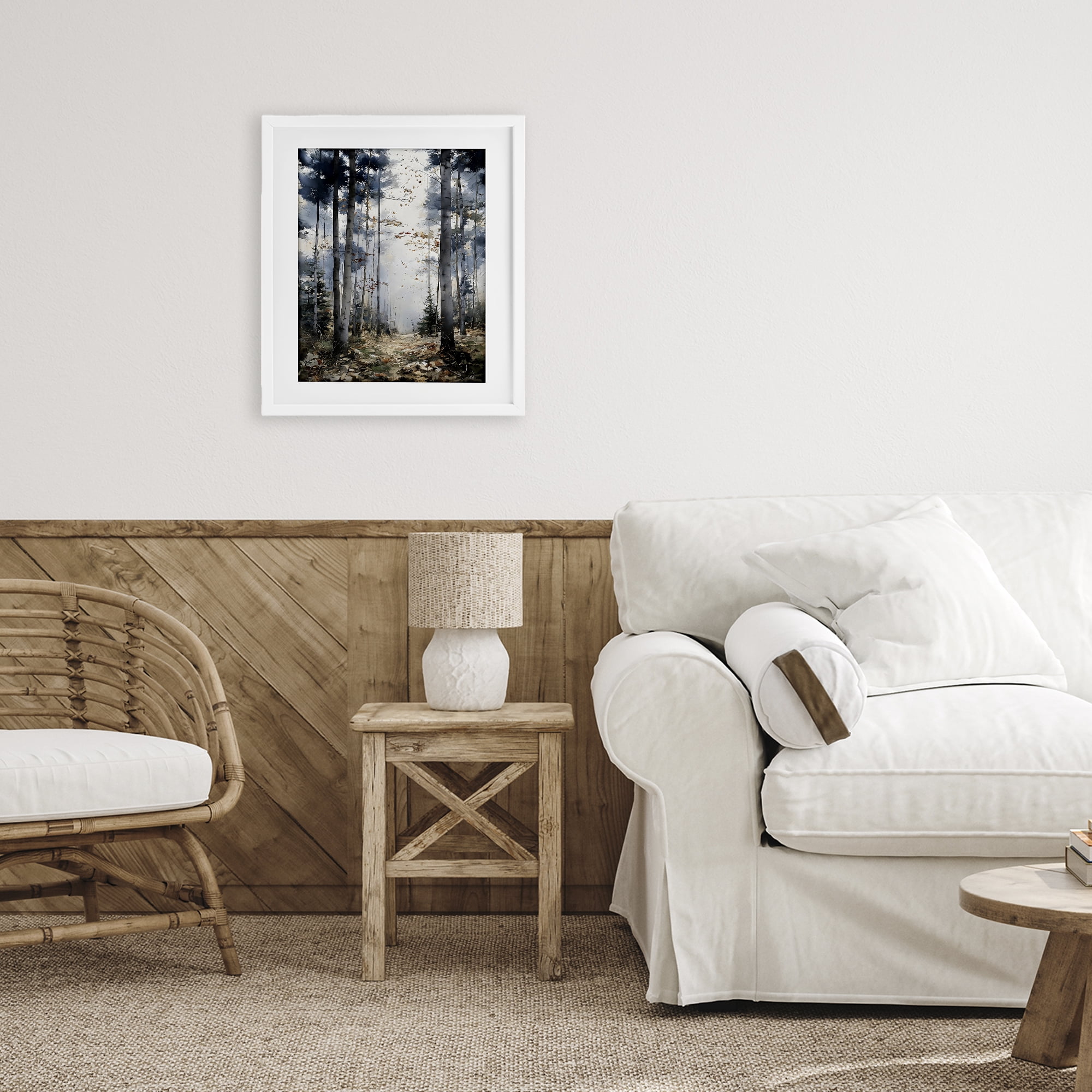 Stupell Industries Cold Woods Birch Forest White Framed Print Under Glass, design by Franklyn Gregory