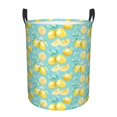 thumbnail image 1 of Balery Yellow Lemon Cesta de ropa redonda con asas, impermeable, independiente, para ropa, juguetes, dormitorio y familia-Small, 1 of 6