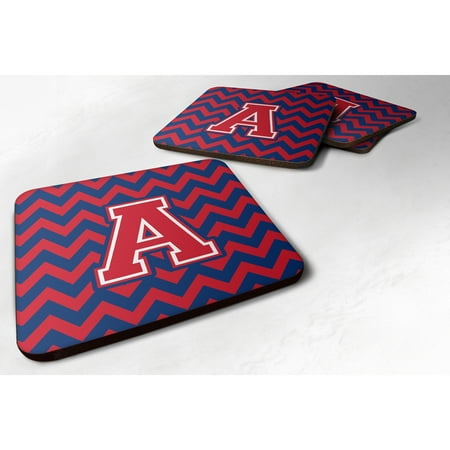 

Caroline s Treasures CJ1054-FC-Parent Set of 4 Letter Chevron Yale Blue and Crimson Foam Coasters Set of 4 CJ1054