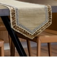 thumbnail image 4 of The HomeCentric Decorative Beige Table Runner 14 x 90 inch Bordered Pattern Contemporary Style - Marima, 4 of 5