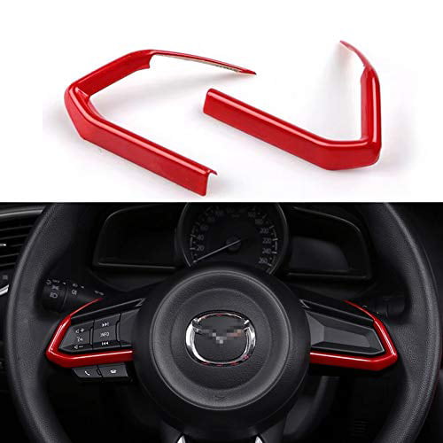 krig kaustisk Pind Duoles 2 PCS Red ABS Car Styling Auto Accessories Interior Decoration  Steering Wheel Buttons Sequins Cover Trim for Mazda 3 6 CX-4 CX-5 CX-9 MX-5  - Walmart.com