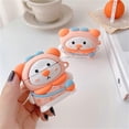 thumbnail image 3 of liangnv 3D Cute Vivid CharacterShoulder Bear Design Case Kids Girls Women Fun Cartoon Animals Wireless Earphone Soft Silicone Shockproof Protector Ski, 3 of 4