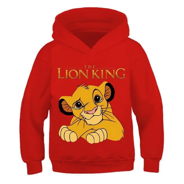 Sudadera de manga larga para niños, sudaderas con capucha con estampado de Simba y El Rey León, ropa informal para bebés y niñas, otoño qym unisex