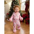 thumbnail image 4 of RUINIXCW Kids Toddler Baby Girl Christmas Silk Stain Pajamas Set Spring Fall Winter PJS Sleepwear Long Sleeve Button Down Collar Shirt Tops Pants Set, 4 of 9