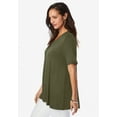 thumbnail image 3 of Jessica London Women's Plus Size Stretch Knit V-Neck Swing Tunic, 3 of 3