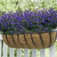thumbnail image 2 of 10 Bundles Artificial Lavender Flowers Outdoor Fake Plants Faux Plastic UV Resistant Flowers for Home Garden Porch Window Box and Cemetary Grave Decorations (10, Blue), 2 of 5