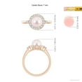 thumbnail image 5 of ANGARA Japanese Akoya Cultured Pearl Halo Engagement Ring in 14K Rose Gold for Women | June Birthstone, Birthday, Anniversary, Jewelry Gift for Women | Pearl Ring, 5 of 8