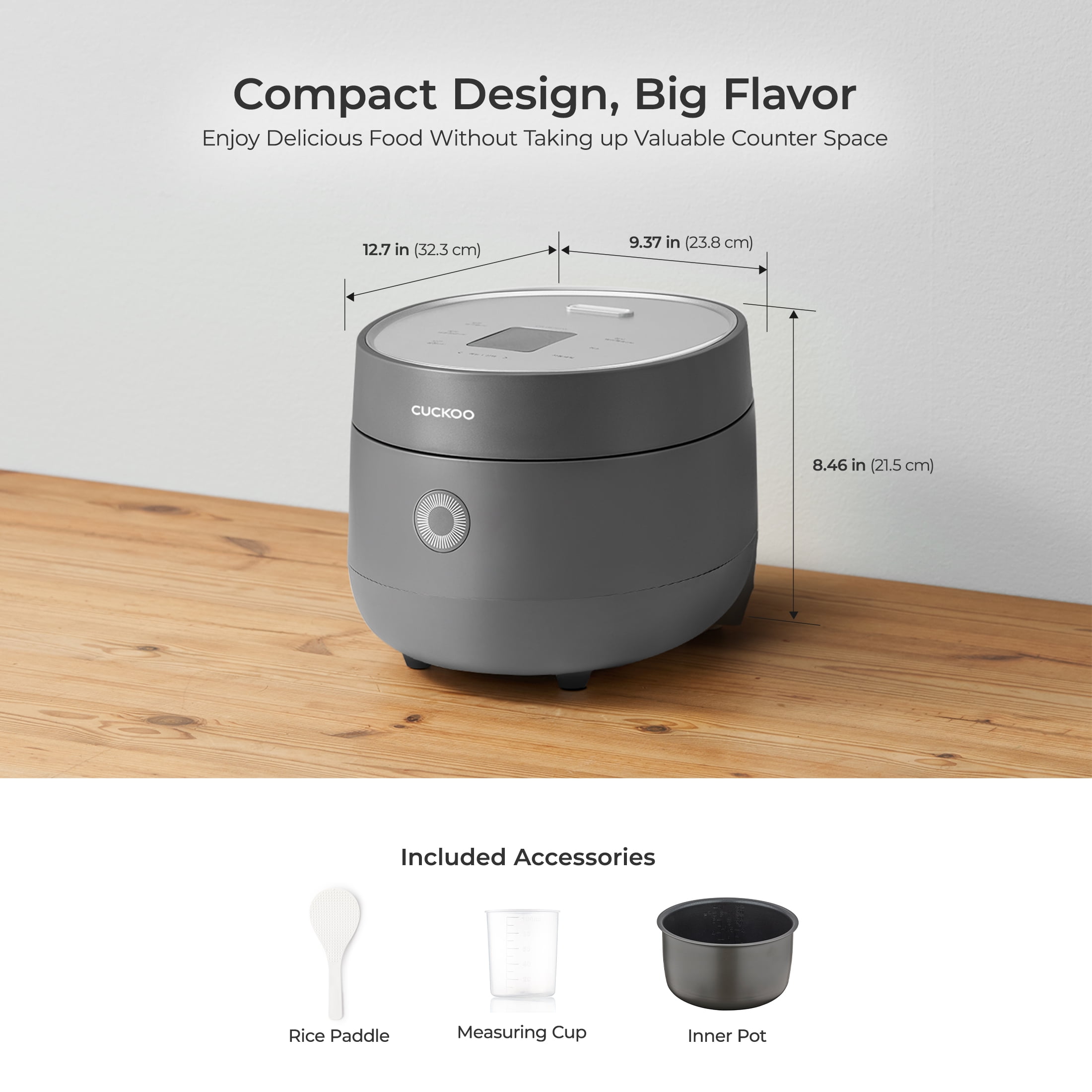 CUCKOO Micom Rice Cooker 6-Cup Uncooked / 12-Cup Cooked with Nonstick Inner Pot, Versatile Rice Maker with 9 Menu Options, Fuzzy Logic Technology, Auto Clean, Quick Rice Mode, Gray (CR-0675FG)