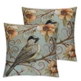 thumbnail image 2 of Nawypu Throw Pillow Covers Retro Flower Bird Vintage Print Cushion Cover Soft Pillow Cases for Home Sofa Bed Chair Car Office Decorative 2 pcs White, 2 of 6