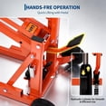 thumbnail image 3 of Garvee Lawn Mower Lift Jack 550 Lbs Capacity, Adjustable Width and Height, Zero Turn Mower Lift with 2pcs 3.3ft Straps, Safety Lock, for Tractors, ATVs, UTVs, Orange, 3 of 8