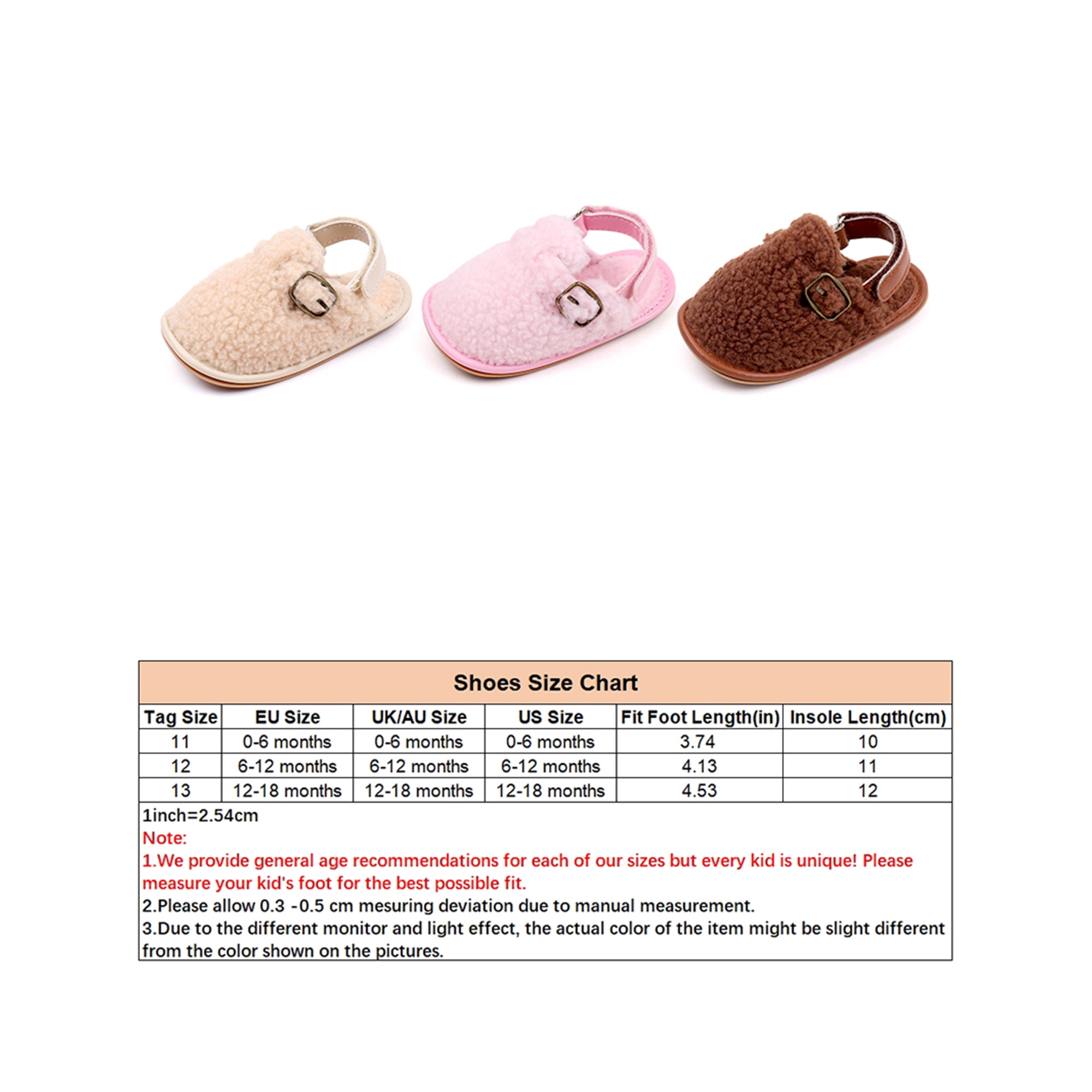 Woobling Infant House Slippers Fleece Fuzzy Sandals First Walkers Slide Slipper Comfort Clogs Slides Baby Cozy Soft Sole Warm Shoes Pink 0 6 months Walmart