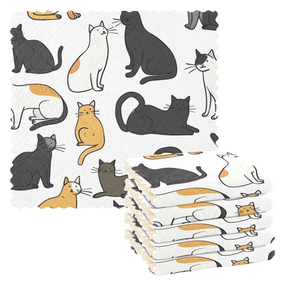 6 Pieces of Kitchen Towels 11x11Inch Kitchen Dish Cloths Kitchen Dish Towels Reuseable Cleaning Cloths Contourcat