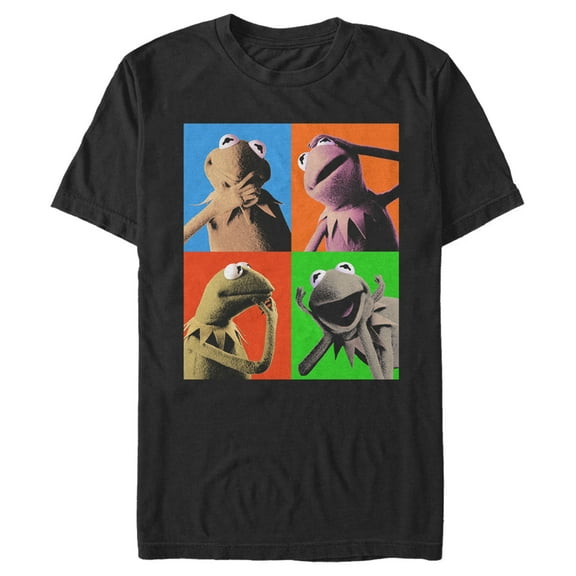 Men's The Muppets Kermit Pop Art Graphic Tee Black Large
