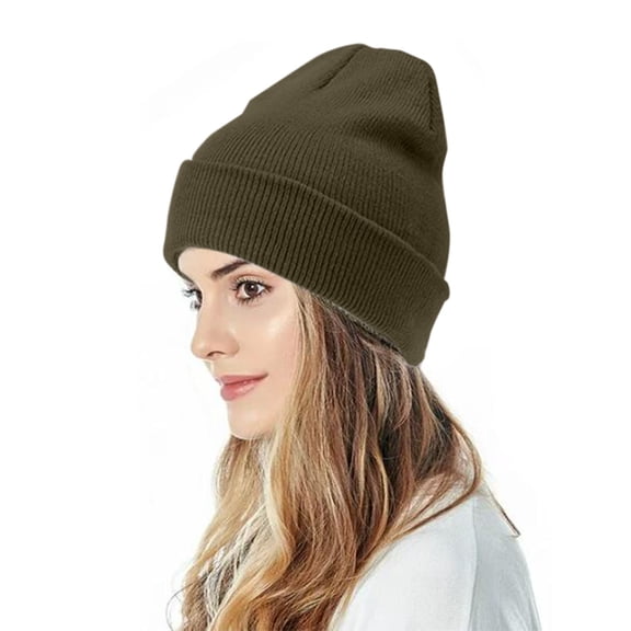 Brown Berets for Women Men Unisex Knitted Hat Autumn and Winter Couple Simple Pullover Hat