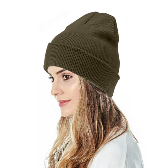 Bérets à Moins de 5 $ Bruns Unisexe Bonnet Tricoté Automne et Hiver Couple Simple Bonnet à Enfiler