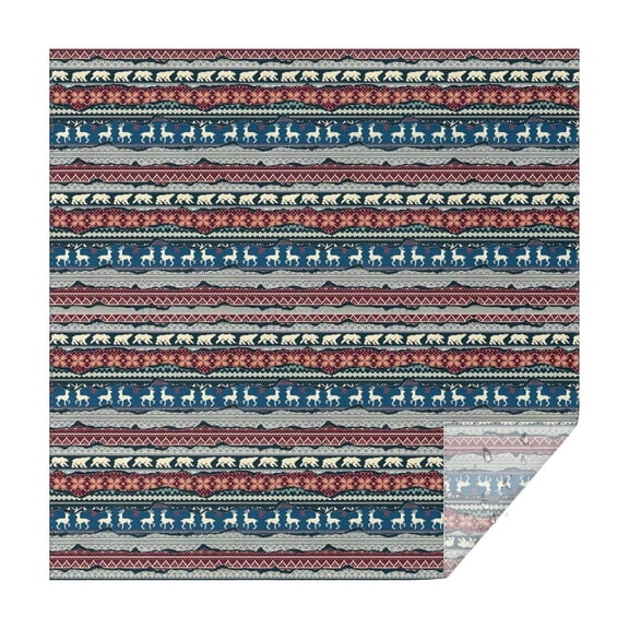 Multicolor Christmas Reindeer Pattern Square Tablecloth,Waterproof Square Table Cover,Wipeable Spillproof Washable Table Cover for Home Kitchen Party Decor 42"X42"(107x107cm)