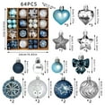 thumbnail image 1 of Bola Decorativa Juego de 64 adornos navideños para árbol con lazos, ciervos y corazones para decoración navideña. Rkxzt, 1 of 8