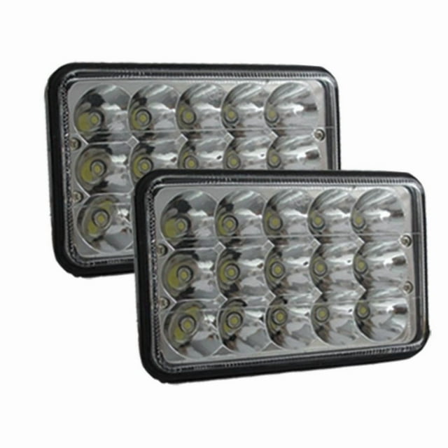 Race Sport Lighting Headlight Conversion Kit - LED RS-7X6-LEDC-PR Replaces H6054 Headlamps; 7 Inch x 6 Inch Rectangle Sealed Beam Lens; CREE LED; 108 Watt; Without Turn Signal; Set Of 2