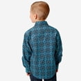thumbnail image 2 of Boys' Ruby Falls Printed Long Sleeve Snap Western Shirt Blue   US, 2 of 2