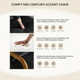 thumbnail image 4 of UBesGoo Modern Accent Chair, Chenille Fabric Armchair with Pillow and Solid Wood, Upholstered Comfy Reading Lounge Chair for Living Room, Black, 4 of 10
