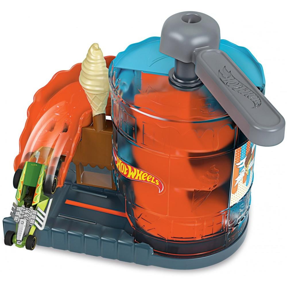 Hot Wheels Downtown Ice Cream Meltdown Playset