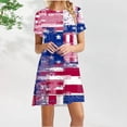 thumbnail image 1 of SMihono Summer Plus Size Dress for Women 2023 Jour de l'Indépendance de la Mode Imprimé Col Rond Manches Courtes Robe, 1 of 6