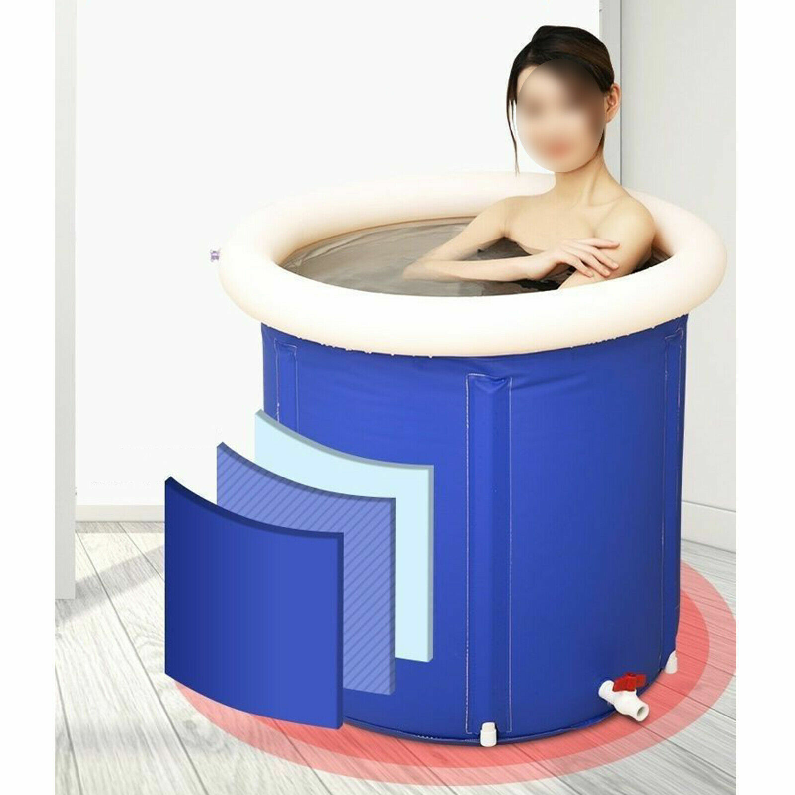 Bathtub Water Tub Folding Indoor Outdoor Portable Adult Spa Bath Bucket