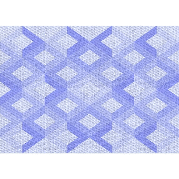 Ahgly Company Machine Washable Indoor Rectangle Transitional Sky Blue Area Rugs, 7' x 9'