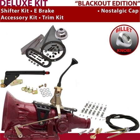 American Shifter 4L60 Shifter Kit Black 8 in. E Brake Cable Clamp Trim Kit for ED742