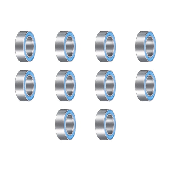10 Packs MR106-2RS Miniature Deep Groove Ball Bearings 6x10x3mm Double Rubber Sealed Bearings, Blue, P6 (ABEC 3)