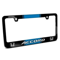 Honda Accord Blue Racing Stripe Black Metal License Plate Frame