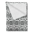 thumbnail image 2 of Black and White Soft Flannel Fleece Blanket, Interlacing Whirls Free-hand Drawing Effect Harmonised with Ink Blots, Cozy Plush for Indoor and Outdoor Use, 60" x 80", Black and White, by Ambesonne, 2 of 5