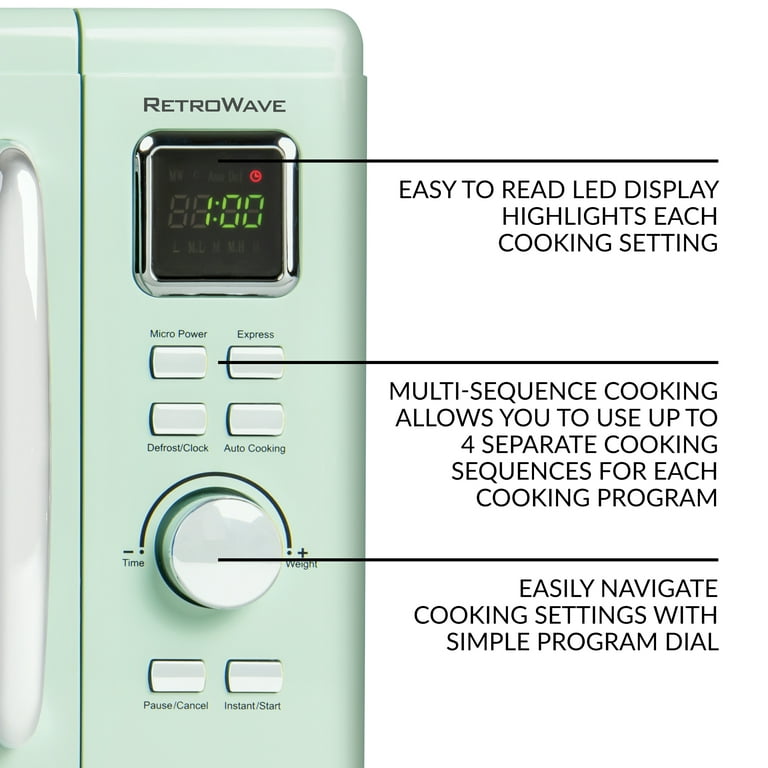 0.9 Cu.ft Retro Microwave Oven - Green