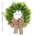 thumbnail image 3 of Shipiny Green Artificial Boxwood Wreath with Jute and White Flowers, Farmhouse Style Front Door Wreath for Spring, Summer and Year-Round Home Entryway Decoration, Green, 3 of 7