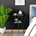 thumbnail image 5 of Small Side Table Round 2 Tier End Table Metal Round Coffee Tables Nightstand for Small Spaces Indoor Outdoor and Living Room Bedroom or Office, 5 of 7