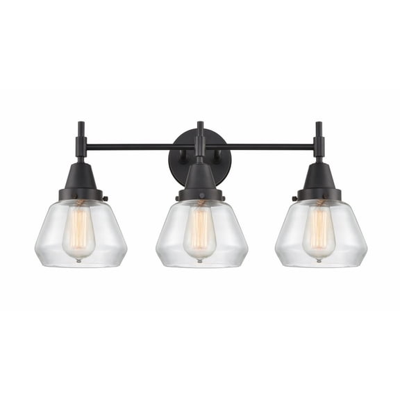 447-3W-BK-G172 Innovations Lighting Fulton - 3 Light Bath Vanity-10.5 Inches Tall and 24.75 Inches Wide-Matte Black Finish-Clear Glass Color
