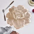 thumbnail image 4 of Round 15x15 Inch Floral Pattern Placemats Set of 4, Glossy Surface Easy to Clean Table Mats for Dining and Party, 4 of 13