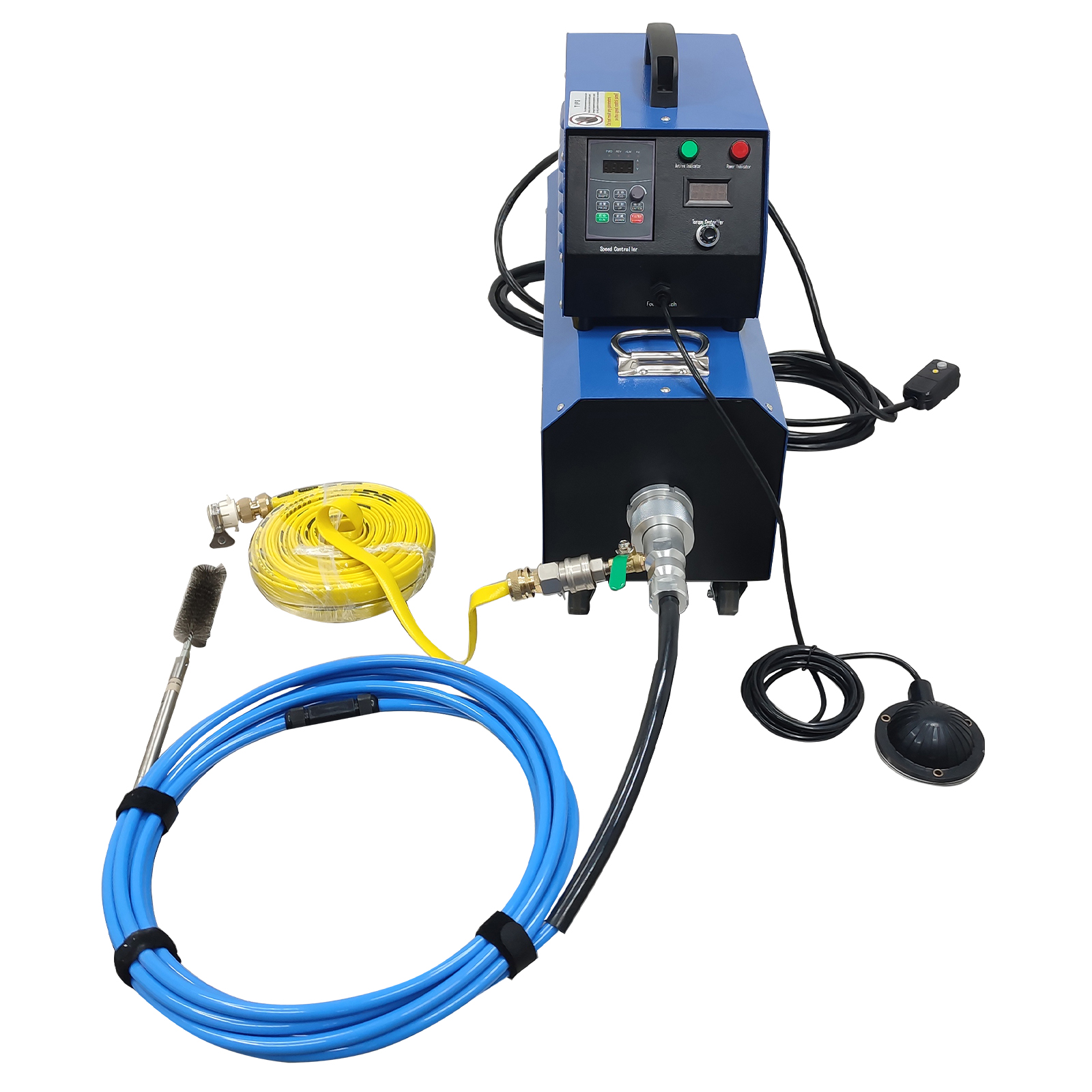 Industrial Boiler Pipeline Cleaning Machine Tube Duct Cleaner 220V with 26ft Flexible Shaft for 12-36mm/0.47-1.42in Pipe