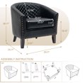 thumbnail image 6 of DREAMSIDEA Morden Accent Chair Faux Leather Armchair Comfy Upholstered Single Sofa Chair for Living Room, Black, 6 of 7