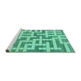 thumbnail image 2 of Ahgly Company Machine Washable Indoor Rectangle Solid Turquoise Blue Modern Area Rugs, 7' x 9', 2 of 4