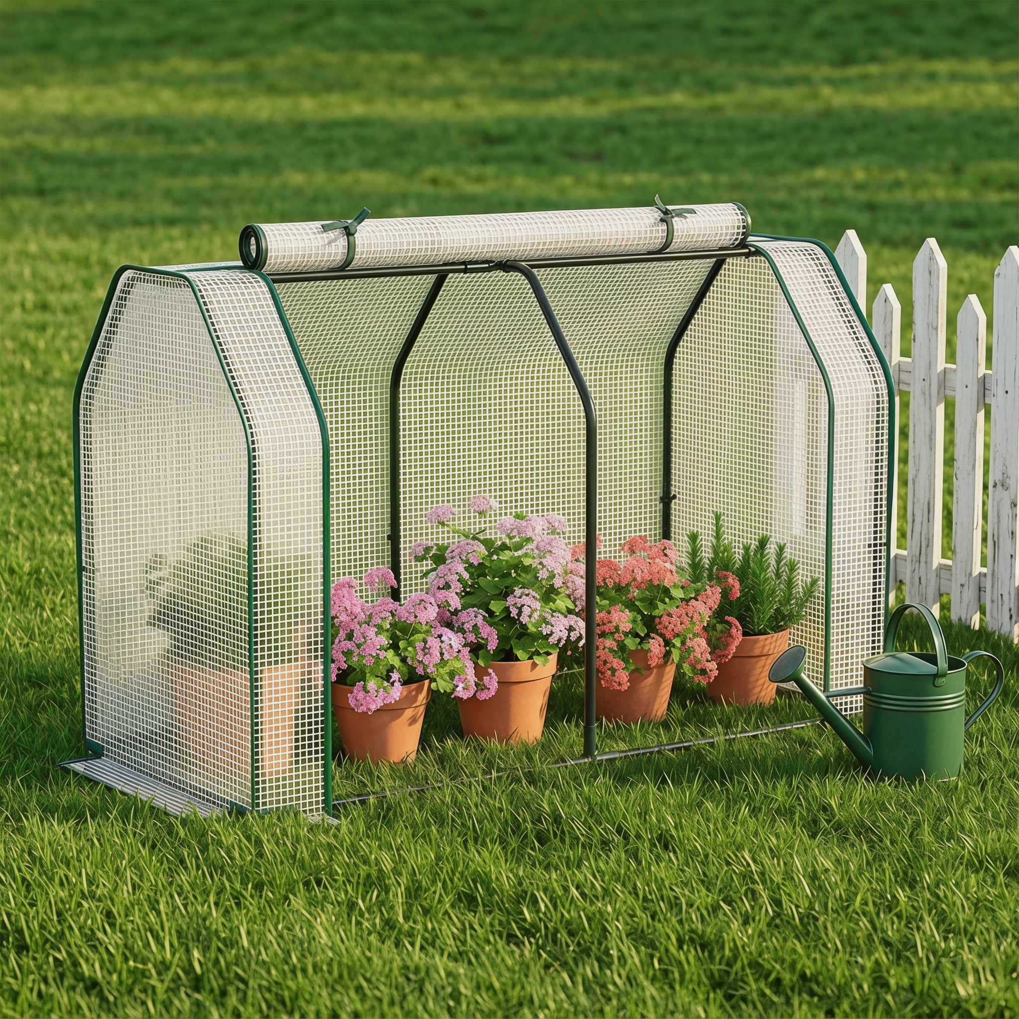 Resenkos Walk-in Greenhouse,Plant Gardening Green House,47.5 x 21.5 x 24 Inch Mini Greenhouse with Roll-up Zipper Door