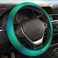 thumbnail image 3 of Lsque Green Turquoise Teal Ultra Soft Car Steering Wheel Cover for Women, Standard 15 inch Size for Truck Van SUV Auto, 3 of 8