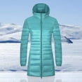 thumbnail image 3 of Uooqdmx Puffer Jacket Womens Winter Coats Solid Color Hooded Oversize Light Down Jacket Oversize Women's Down Jackets & Parkas Blue 2XL, 3 of 4