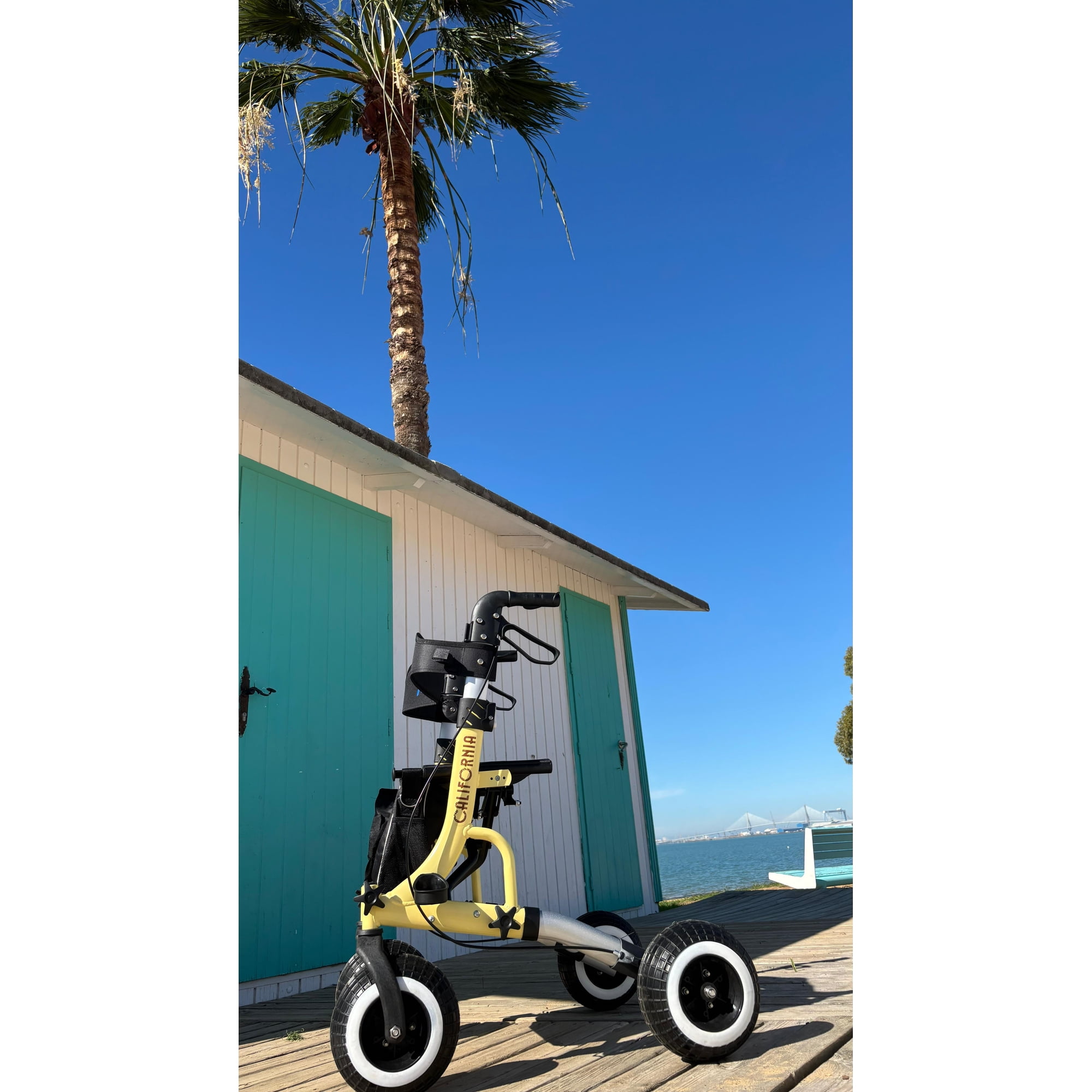 Novaf Rollator Walker Vintage CALIFORNIA, Yellow
